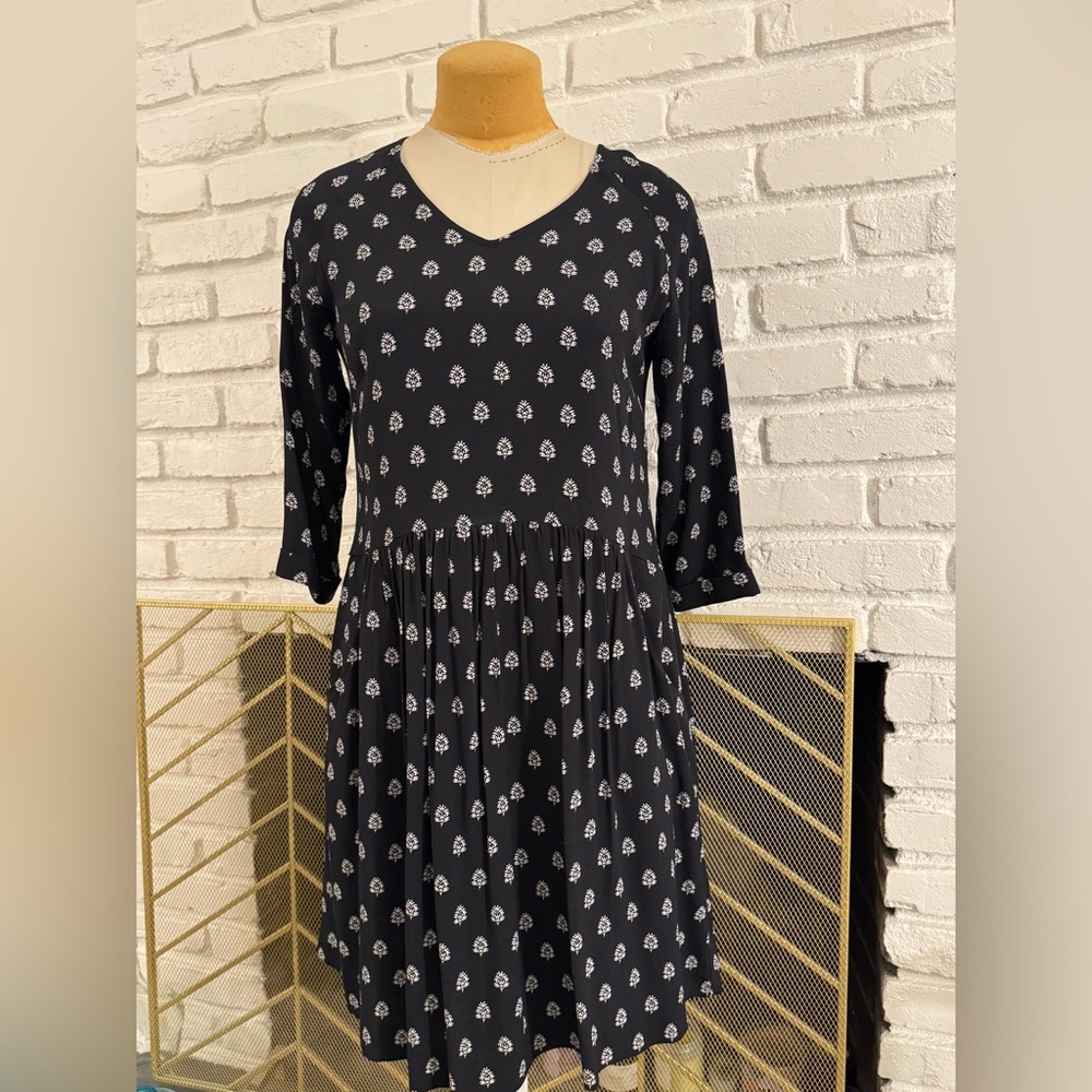 Garnet Hill Size 6 Bohemian Long Sleeve Knee-Length Dress - Picture 3 of 10